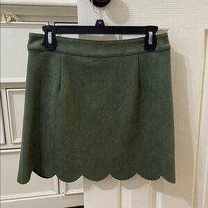 Eesome Green A-Line Mini Skirt for Work